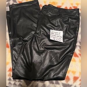 Plus Size Scoop Black Faux Leather Pants.